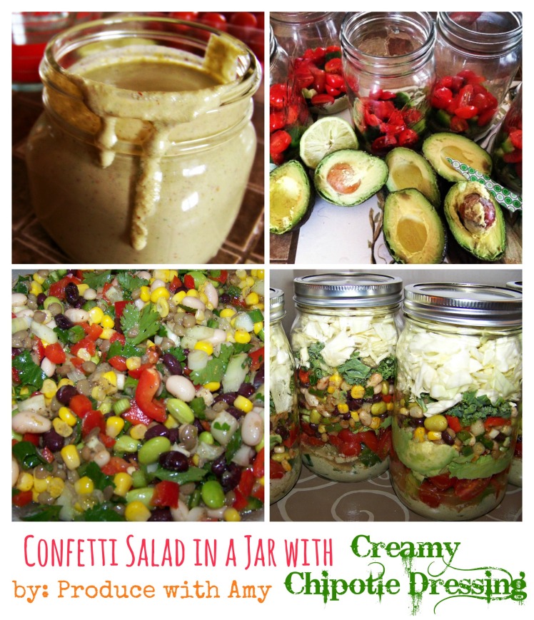 Confetti Salad in a Jar with Creamy Chipotle Dressing by Produce with Amy