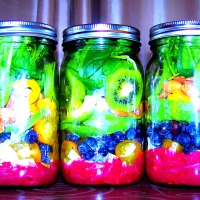 Paradise in a Jar Salad with Blueberry Lemon Dressing