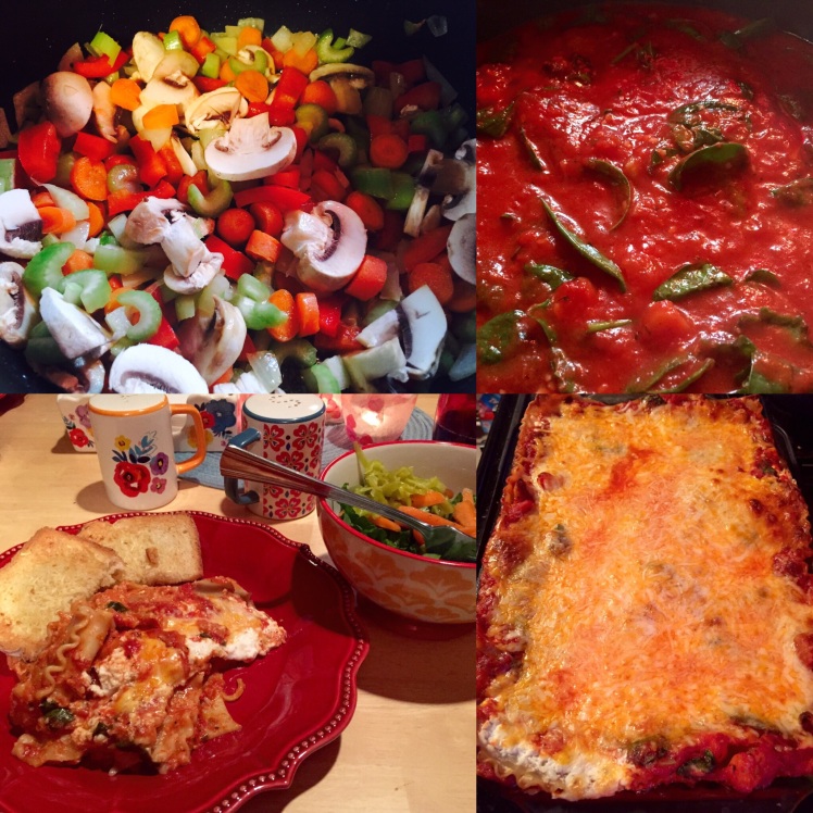Vegetarian lasagna is a great way to "trick" my family into eating vegetables. They love lasagna!
