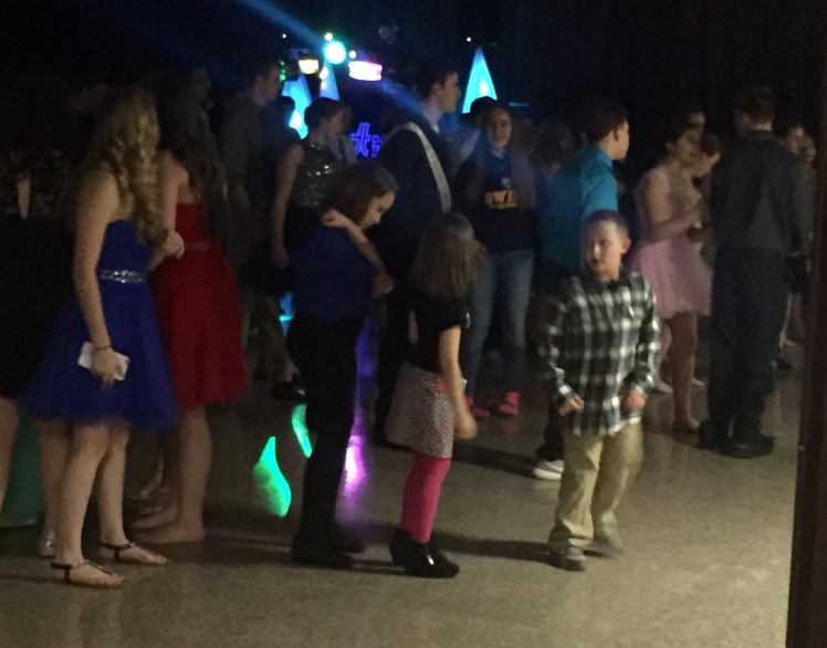 Lukas trying out his slick moves on the dance floor. 
